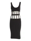 Elisabetta Franchi Fitted Midi Dress In Black
