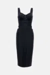 Elisabetta Franchi Fitted Black Dress With Sweetheart Neckline In Black