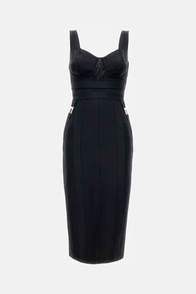 Elisabetta Franchi Midi Dress In Black
