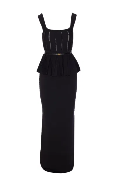 Elisabetta Franchi Midi Dress In Black