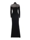 Elisabetta Franchi Red Carpet Dress In Velvet And Jersey Fabrics In Black