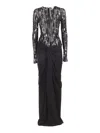 Elisabetta Franchi Midi Dress With High Neckline In Black