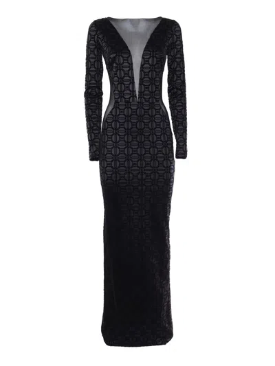 Elisabetta Franchi Midi Dress In Black