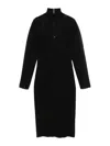 Elisabetta Franchi 3d Herringbone Midi Dress In Black