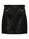 Elisabetta Franchi Bow-embellished Satin Mini Skirt In Black