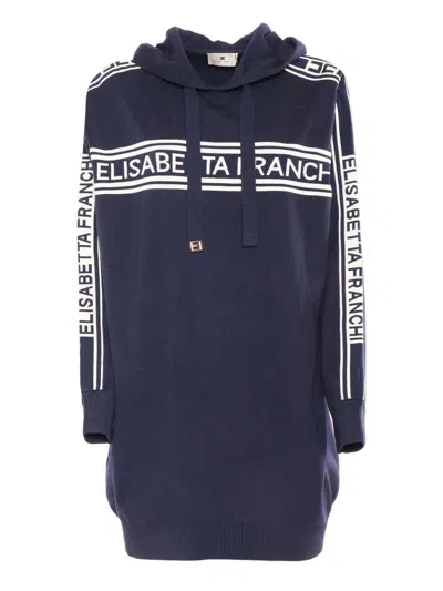 Elisabetta Franchi Midi Dress In Blue