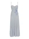 Elisabetta Franchi Maxi Dress With Sweetheart Neckline In Blue