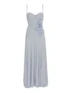 Elisabetta Franchi Maxi Dress With Sweetheart Neckline In Blue