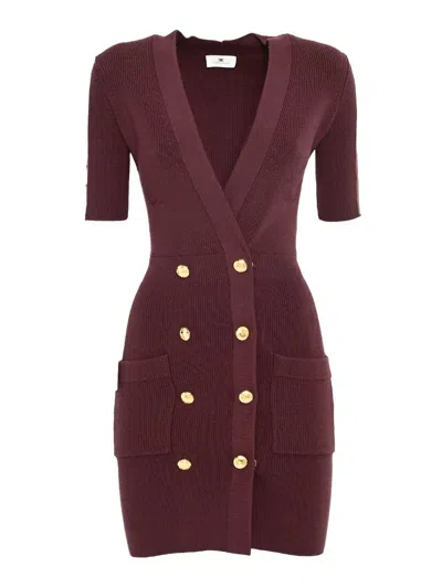 Elisabetta Franchi Midi Dress In Brown