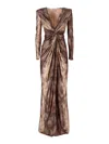Elisabetta Franchi Midi Dress In Brown