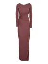 Elisabetta Franchi Midi Dress In Burgundy