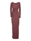 Elisabetta Franchi Midi Dress In Burgundy