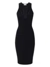 Elisabetta Franchi Midi Dress In Black With Crossover Strap Detail In Black