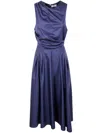 Elisabetta Franchi Waist Fitted Midi Pleated Round Sleeveless