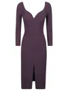 Elisabetta Franchi Purple Midi Sheath Dress In Purple