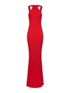 Elisabetta Franchi Red Halterneck Sleeveless Dress In Red