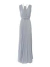 Elisabetta Franchi Lurex-detail Gown In Silver