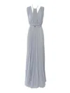 Elisabetta Franchi Lurex-detail Gown In Silver