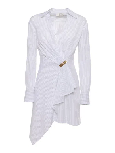 Elisabetta Franchi Midi Dress In White