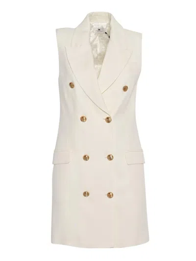 Elisabetta Franchi Midi Dress In White