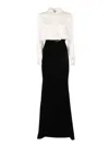 Elisabetta Franchi Pleated-front Maxi Dress In White