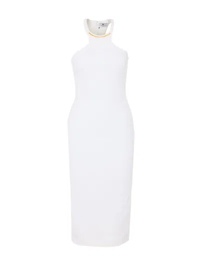 Elisabetta Franchi Midi Dress In White