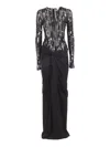 Elisabetta Franchi Midi Dress With High Neckline In Black
