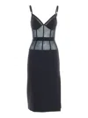 Elisabetta Franchi Midi Dress With Sheer Panels