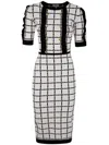 Elisabetta Franchi Midi Knit Dress In Butter Black