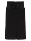 Elisabetta Franchi Fitted Black Midi Skirt