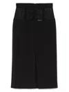 Elisabetta Franchi Fitted Black Midi Skirt
