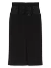 Elisabetta Franchi Fitted Black Midi Skirt