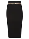 Elisabetta Franchi Chain-embellished Geometric Midi Skirt In Black