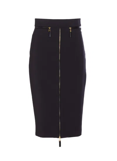 Elisabetta Franchi Midi Skirt In Black