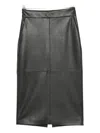 Elisabetta Franchi Leather Pencil Skirt In Black