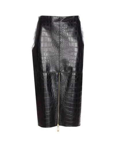 Elisabetta Franchi Midi Skirt In Black