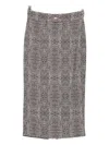 Elisabetta Franchi Python Print Viscose Pencil Skirt Clothing In Gray