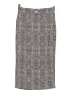 Elisabetta Franchi Python Print Viscose Pencil Skirt Clothing In Gray