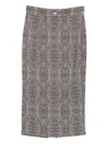 Elisabetta Franchi Python Print Viscose Pencil Skirt Clothing In Gray