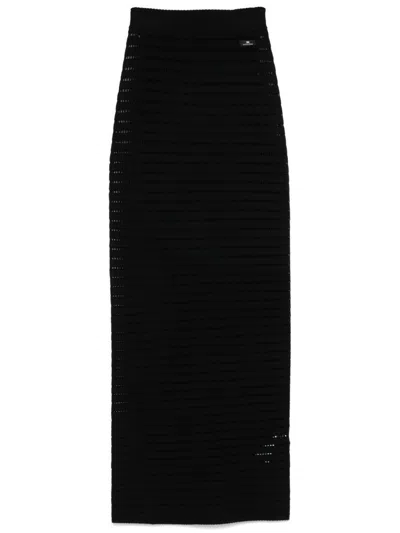 ELISABETTA FRANCHI MIDI SKIRT IN BLACK