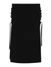 Elisabetta Franchi Midi Skirt In Black With Side Slits In Black
