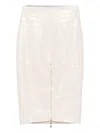 Elisabetta Franchi Crocodile-effect Zip-front Skirt In White