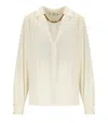 Elisabetta Franchi Milk Blouse With Jewel In White
