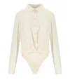 Elisabetta Franchi Milk Bodysuit Shirt In Neutral