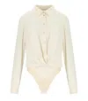 Elisabetta Franchi Milk Bodysuit Shirt In White