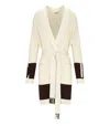 Elisabetta Franchi Milk Coffee Belted Cardigan In Neutral