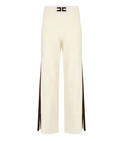 ELISABETTA FRANCHI ELISABETTA FRANCHI MILK COFFEE KNITTED PANTS