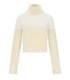 Elisabetta Franchi Milk Cropped Turtleneck Sweater In Neutral