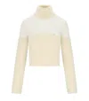 Elisabetta Franchi Milk Cropped Turtleneck Sweater In White