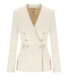 Elisabetta Franchi Milk Double-breasted Blazer In Neutral